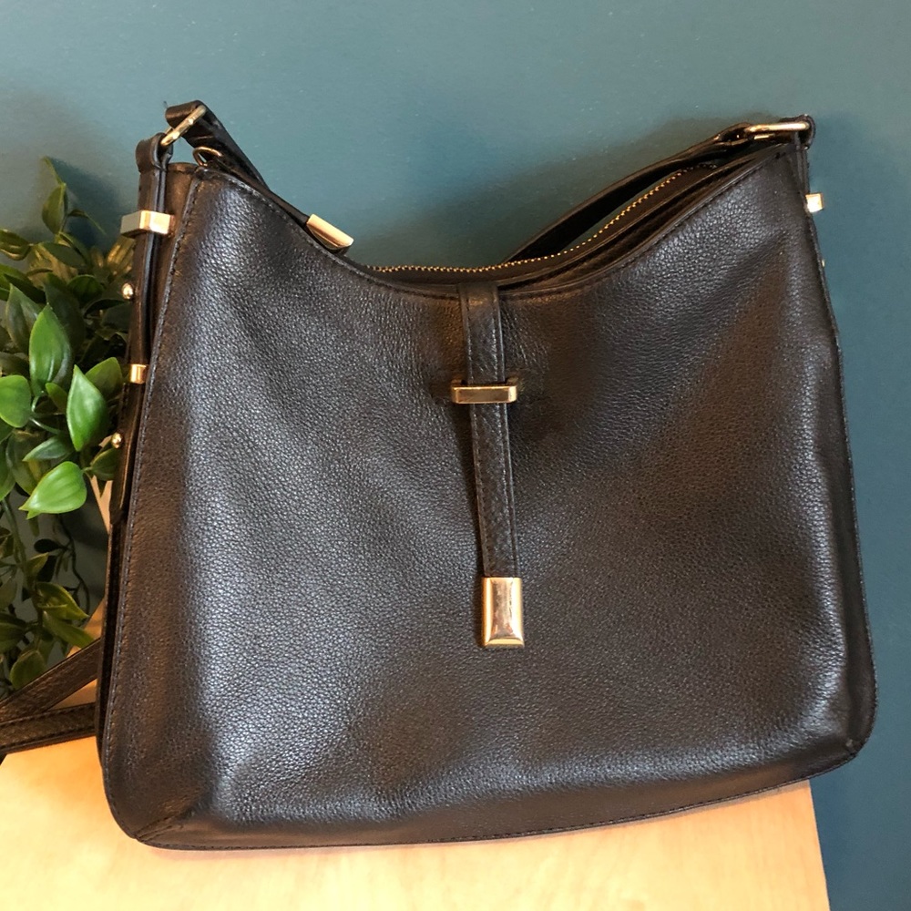 Vince Camuto black leather crossbody bag